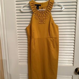 I N C International Concepts Mustard Color Beaded Dress Size 4